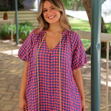 VESTIDO LOLA CUADROS ROSA