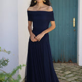 VESTIDO BARCO TUL AZUL MARINO
