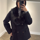 CHAQUETA DOBLE PAÑO NEGRA