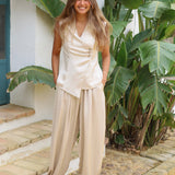 PANTALON BOMBACHO SATINADO CRUDO