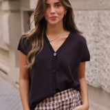 CHAQUETA MANGA CORTA MARRON