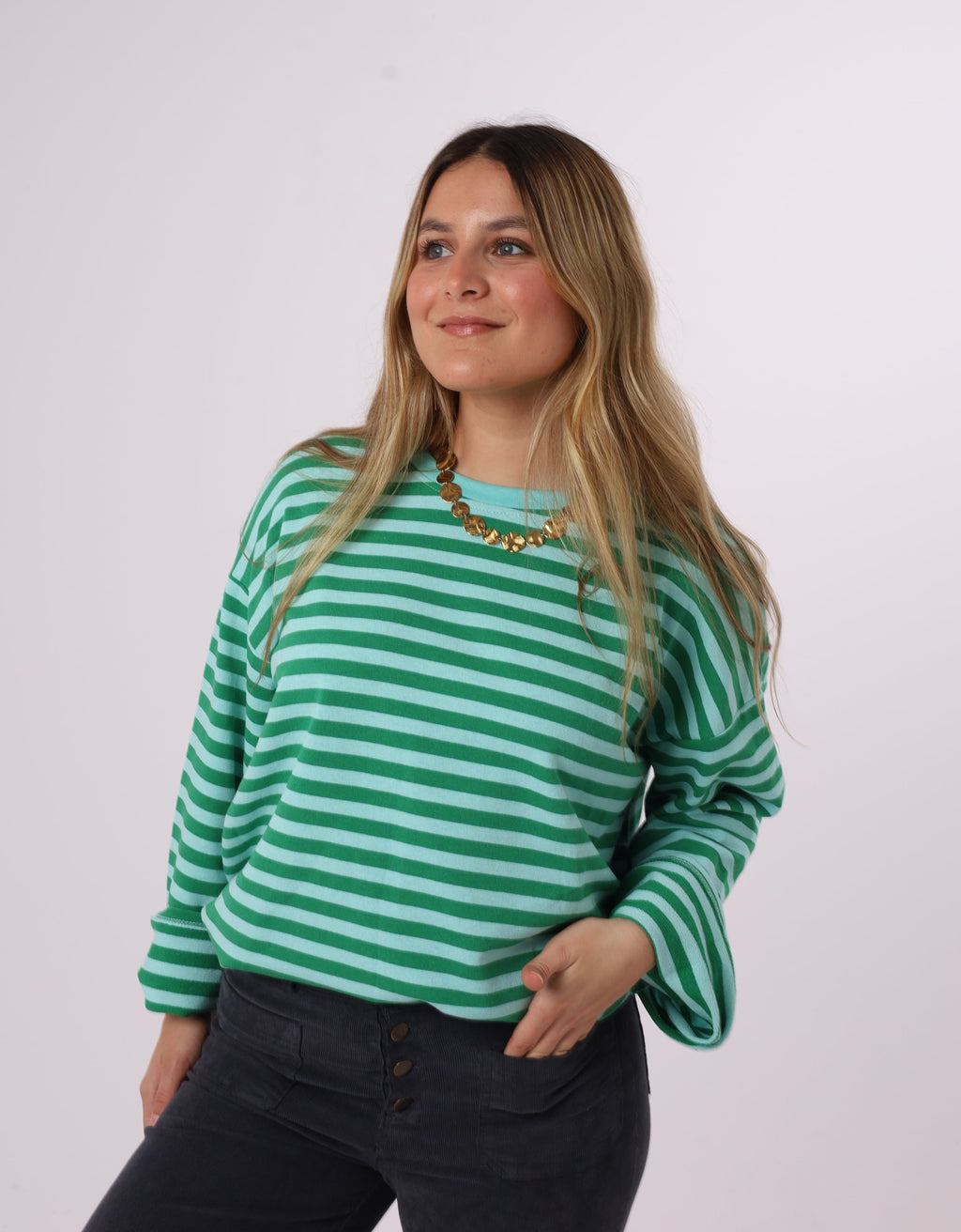 SUDADERA RAYAS VERDE