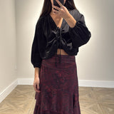 FALDA VOLANTES BRILLO BURDEOS