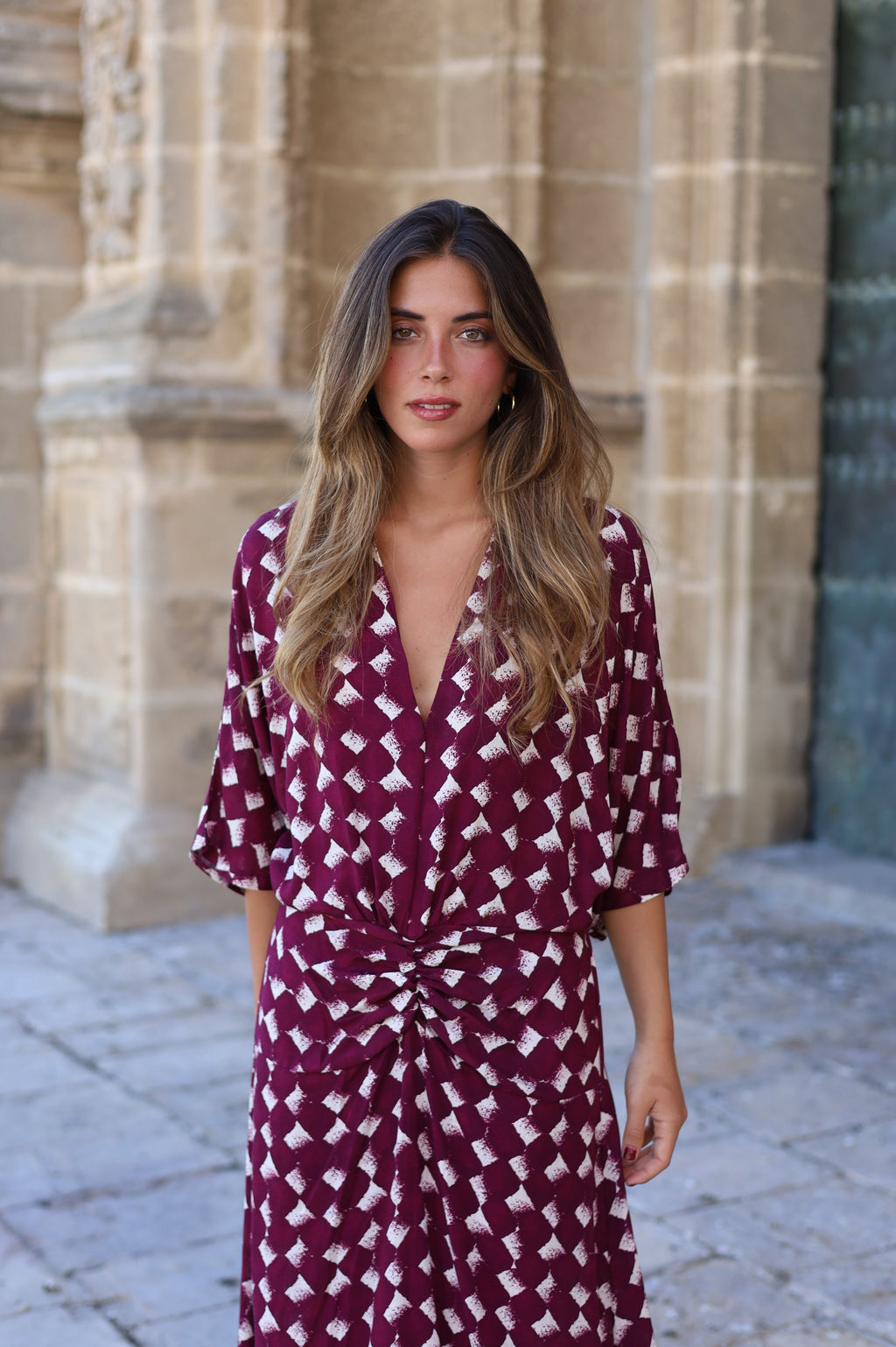 VESTIDO RONDA ROMBO MORADO