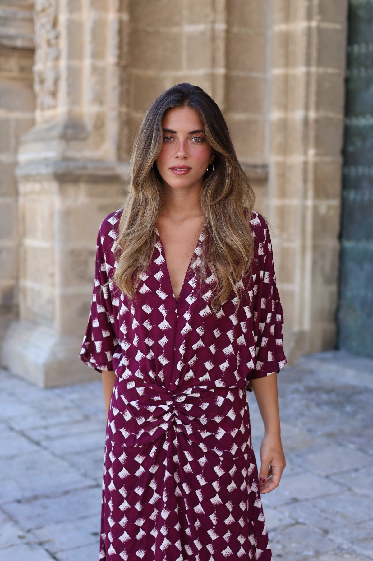 VESTIDO RONDA ROMBO MORADO
