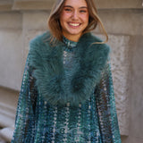 CUELLO PELO LARGO SINTETICO VERDE