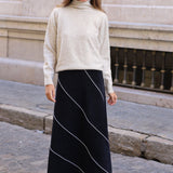 FALDA PANA COSTURA NEGRA