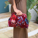 CARTERA TERCIOPELO BURDEOS