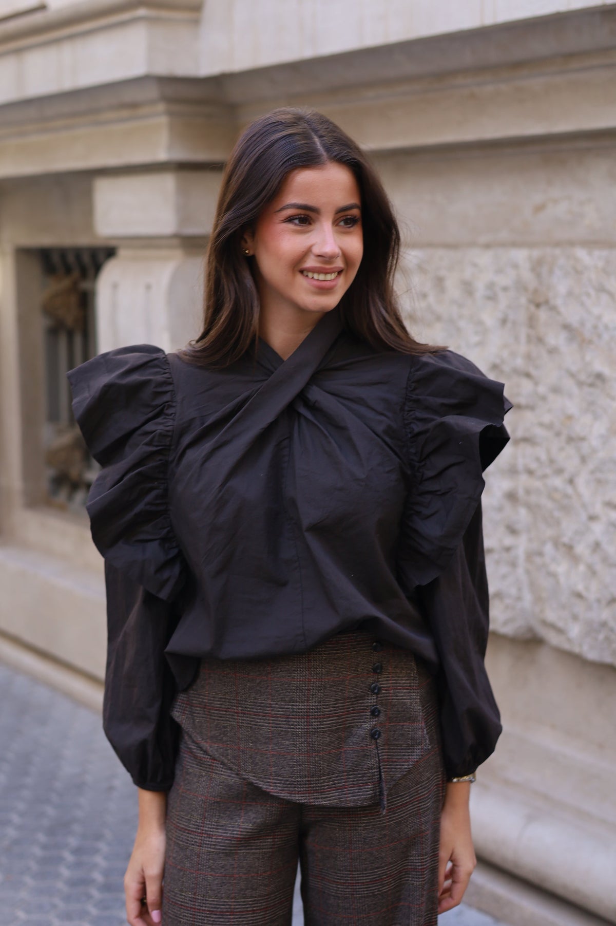 BLUSA CARMEN MARRÓN