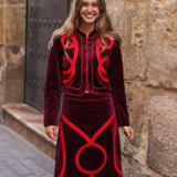 CHAQUETA TERCIOPELO BERENJENA Y ROSA
