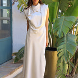 VESTIDO CARMEN SATINADO CRUDO