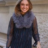 CUELLO PELO CORTO SINTETICO GRIS