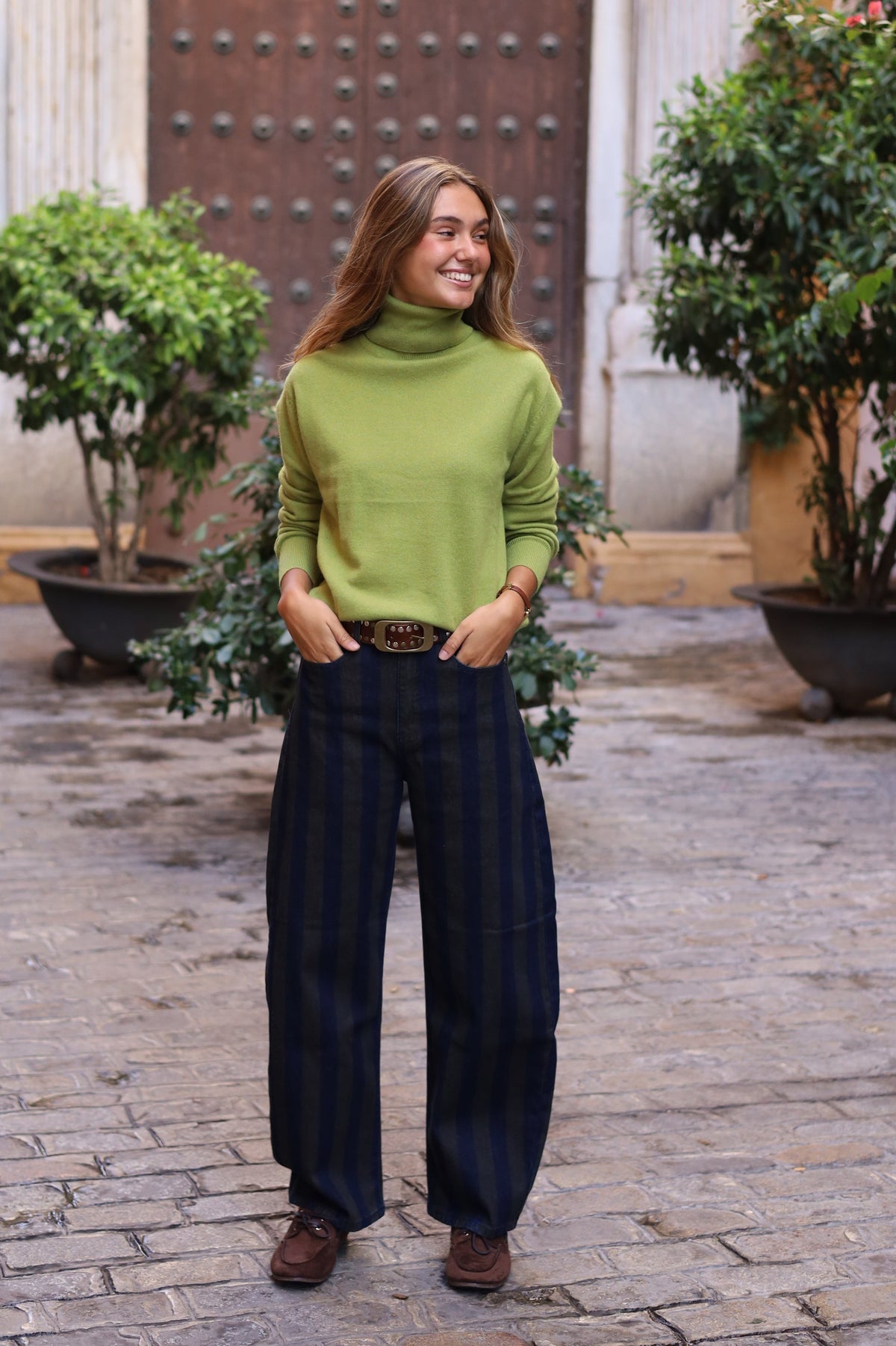 PANTALÓN BARREL RAYAS