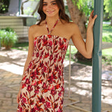 VESTIDO TENERIFE FLORES CRUDO