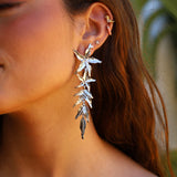 PENDIENTES HOJAS PLATEADOS