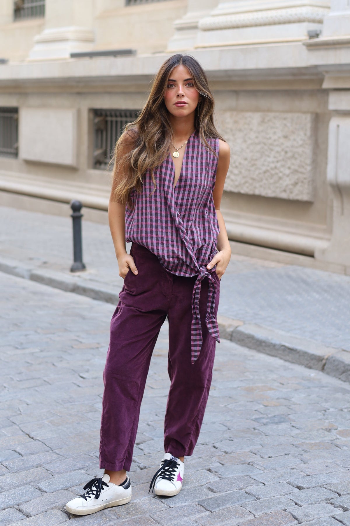 PANTALON ANTE MORADO