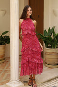 VESTIDO VEJER GASA FUCSIA