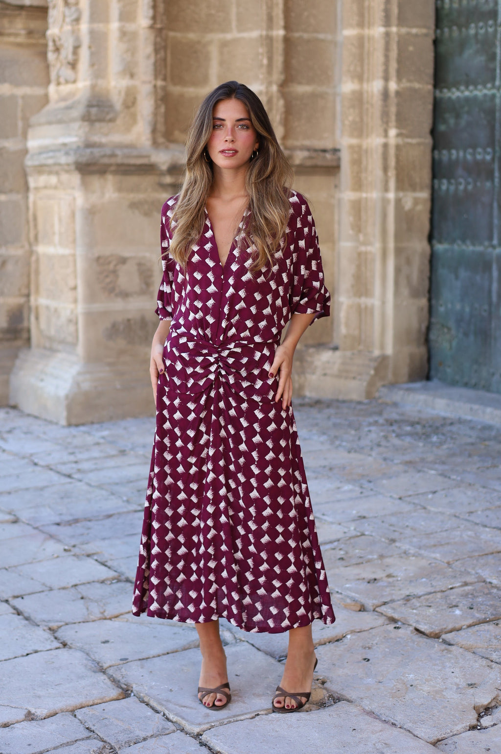 VESTIDO RONDA ROMBO MORADO