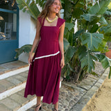VESTIDO ADE FLECOS FRESA