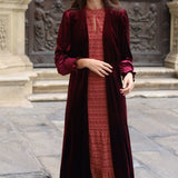 ABRIGO TERCIOPELO BURDEOS