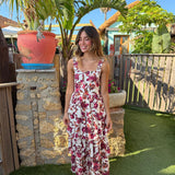 VESTIDO VOLANTES FLORES CRUDO