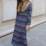 VESTIDO ZIGZAG LUREX AZUL