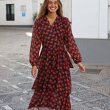 VESTIDO VOLANTES NARANJA