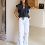 PANTALON BOTONES BLANCO