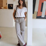 PANTALON BOTONES GRIS CLARO