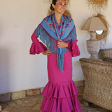 TRAJE DE FLAMENCA LISO BUGANVILLA