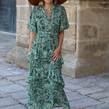 VESTIDO REGINA GASA VERDE