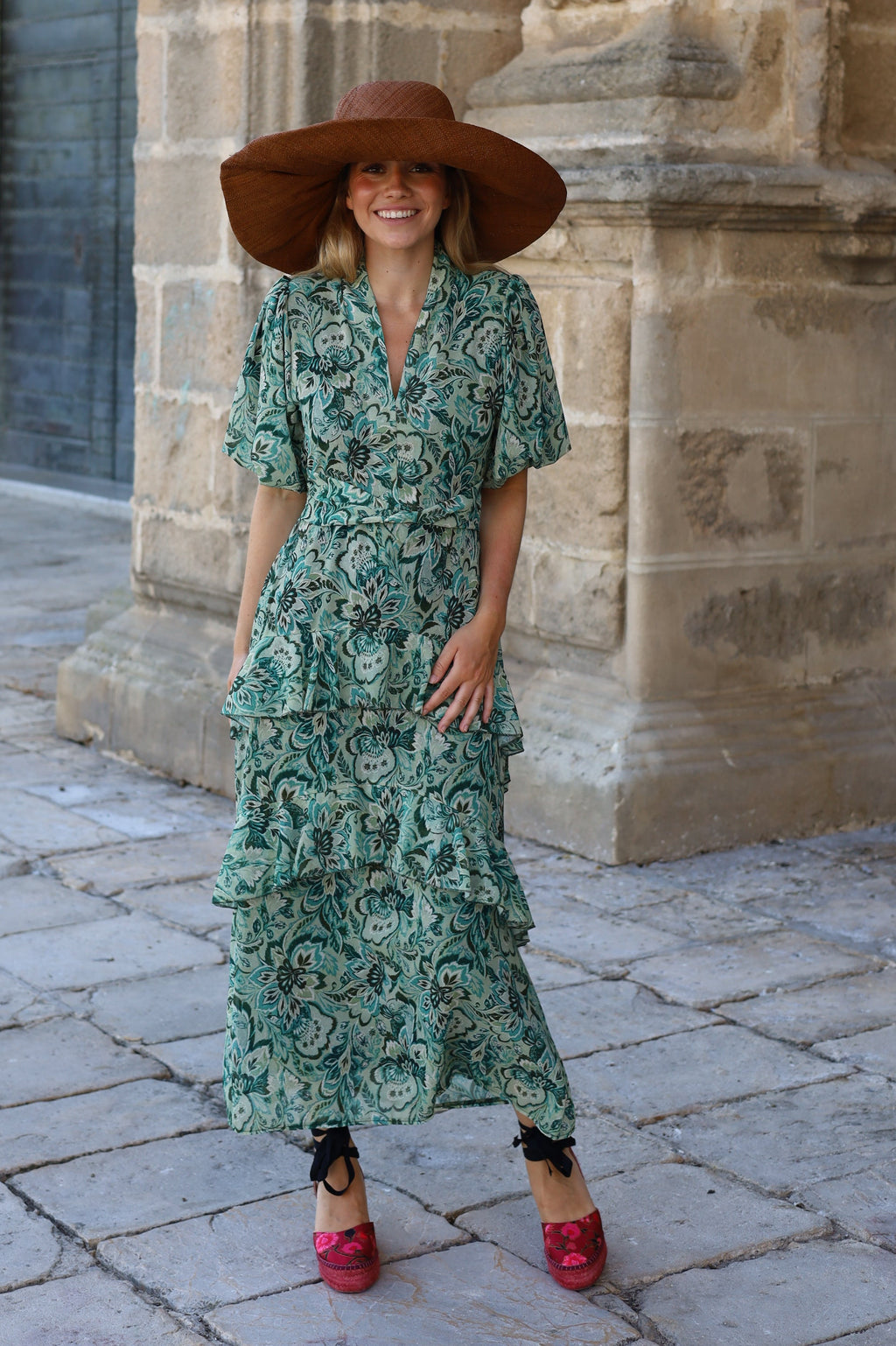 VESTIDO REGINA GASA VERDE