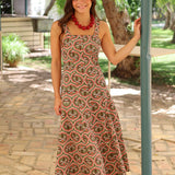 VESTIDO TIRANTES PALMERAS VERDE
