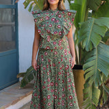 FALDA PATRICIA FLORES VERDE