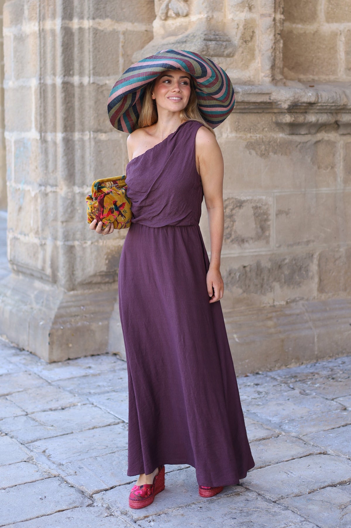 VESTIDO BERTA BERENJENA