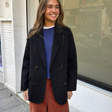 CHAQUETA DOBLE PAÑO NEGRA