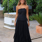 FALDA GASA VOLANTES NEGRA