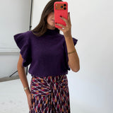 CHALECO PUNTO VOLANTE MORADO