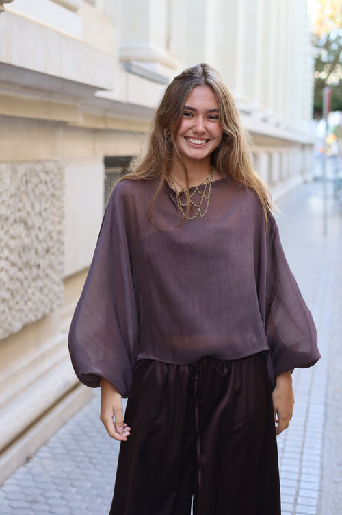 BLUSA CAPA MARRÓN