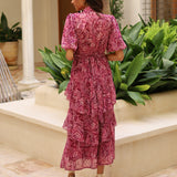 VESTIDO REGINA GASA ROSA