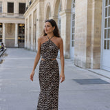 VESTIDO HALTER ANIMAL PRINT