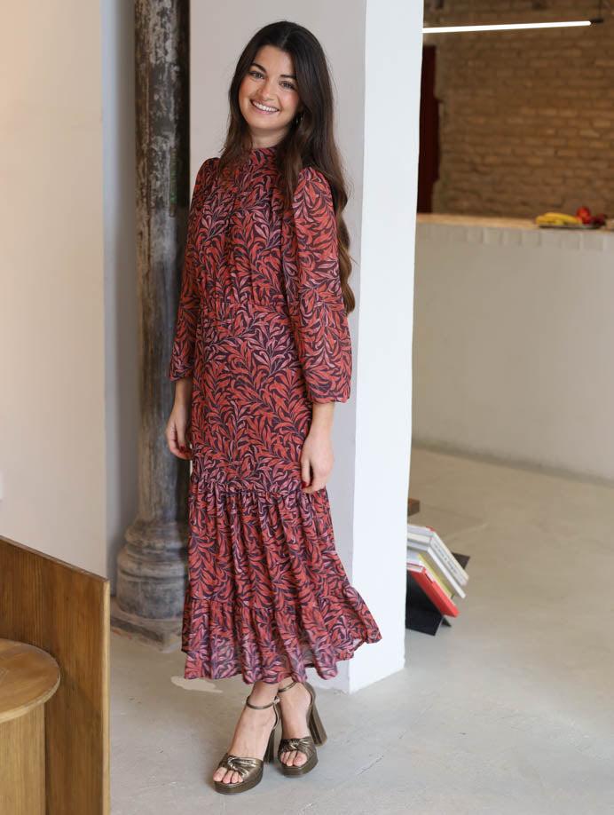 VESTIDO HOJAS CALDERO