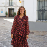 VESTIDO VOLANTES NARANJA