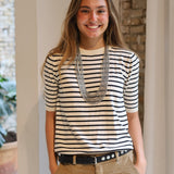 COLLAR BRILLO LARGO PLATEADO