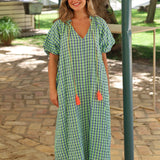 VESTIDO LOLA CUADROS VERDE