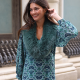 CUELLO PELO LARGO SINTETICO VERDE