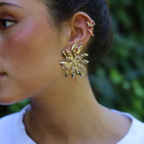 PENDIENTES MAXI FLOR DORADOS