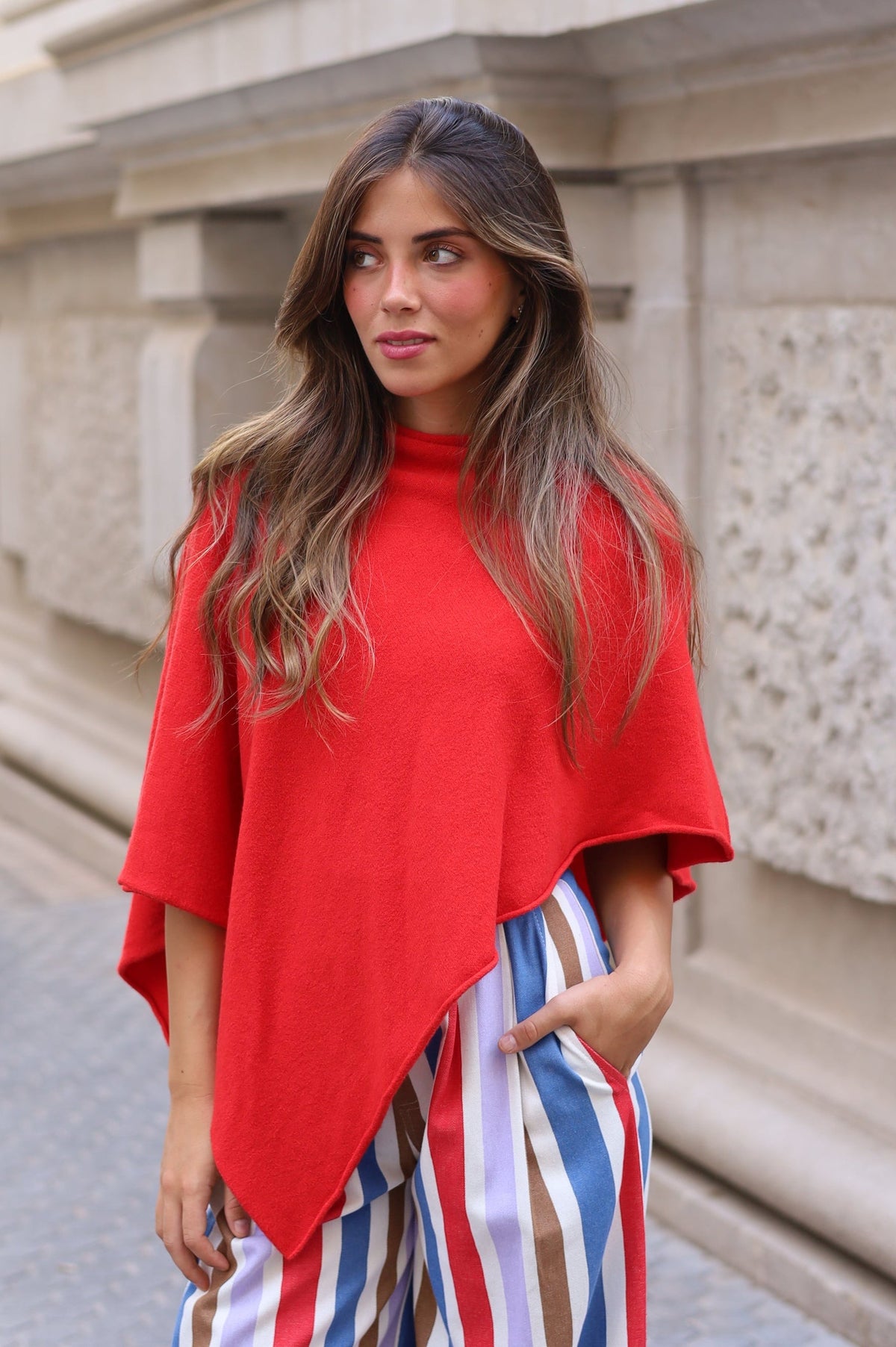 PONCHO MARTA ROJO