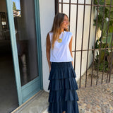 FALDA 4 VOLANTES AZUL MARINO
