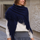 PONCHO FLECOS AZUL MARINO